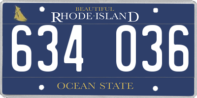 RI license plate 634036