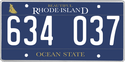 RI license plate 634037