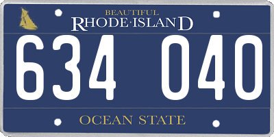 RI license plate 634040
