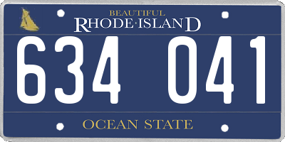 RI license plate 634041