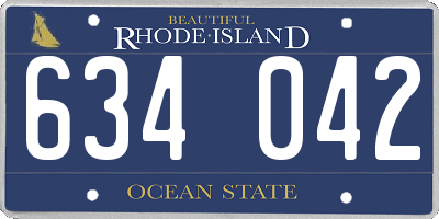 RI license plate 634042