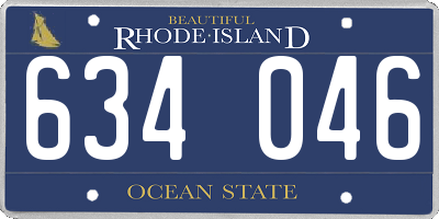 RI license plate 634046