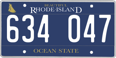 RI license plate 634047