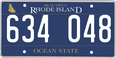 RI license plate 634048