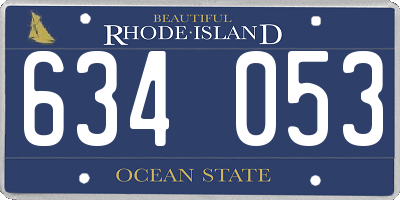 RI license plate 634053