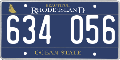 RI license plate 634056