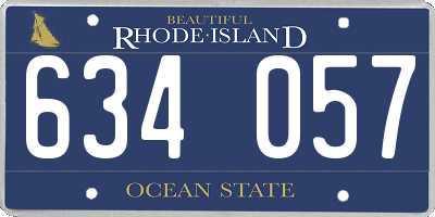 RI license plate 634057