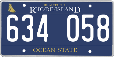 RI license plate 634058