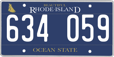 RI license plate 634059
