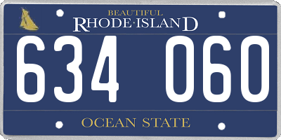 RI license plate 634060