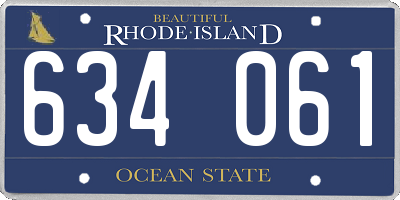 RI license plate 634061