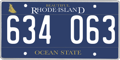 RI license plate 634063