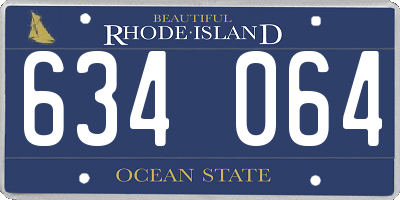 RI license plate 634064