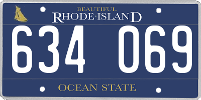 RI license plate 634069