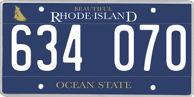 RI license plate 634070