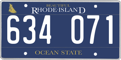 RI license plate 634071