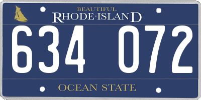 RI license plate 634072