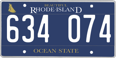 RI license plate 634074