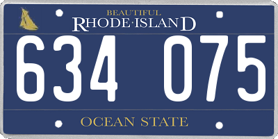 RI license plate 634075