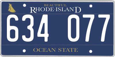 RI license plate 634077