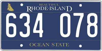 RI license plate 634078