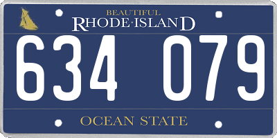 RI license plate 634079