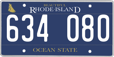 RI license plate 634080