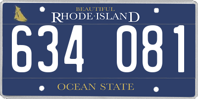 RI license plate 634081