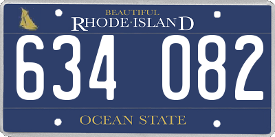 RI license plate 634082