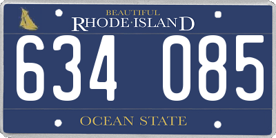 RI license plate 634085
