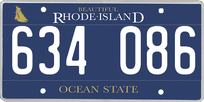RI license plate 634086