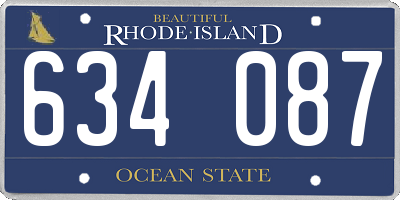 RI license plate 634087