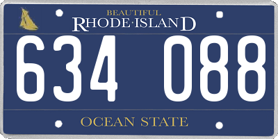RI license plate 634088