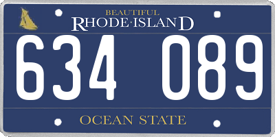 RI license plate 634089