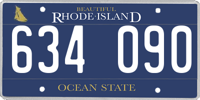 RI license plate 634090
