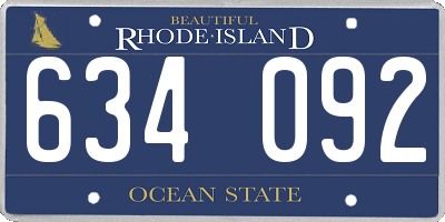 RI license plate 634092