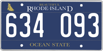 RI license plate 634093