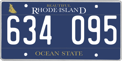 RI license plate 634095