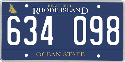 RI license plate 634098