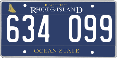 RI license plate 634099