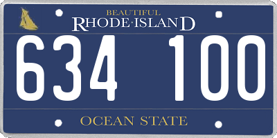 RI license plate 634100