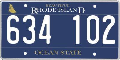 RI license plate 634102