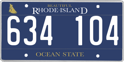 RI license plate 634104