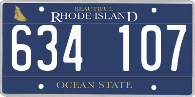 RI license plate 634107