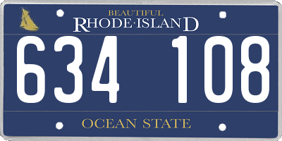 RI license plate 634108