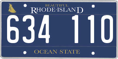 RI license plate 634110