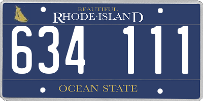 RI license plate 634111
