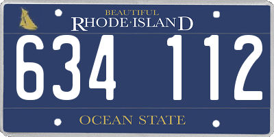 RI license plate 634112