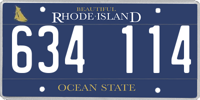 RI license plate 634114