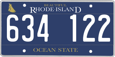 RI license plate 634122
